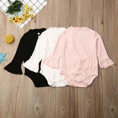 0 24M Newborn Baby Girl Kids Bodysuits Long Bell