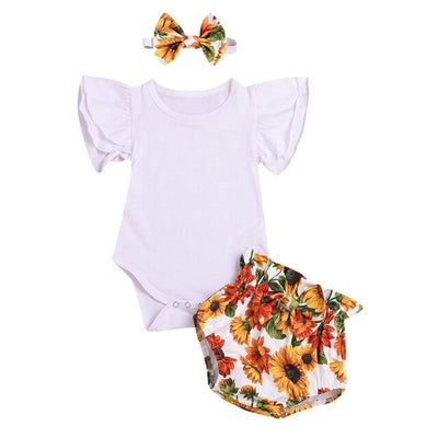 2019 Infant Small Fresh Baby Girls Solid Romper