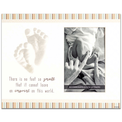 Baby Footprint Photo Mat With Inspirational Caption White Diomedes