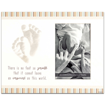 Baby Footprint Photo Mat With Inspirational Caption White Diomedes