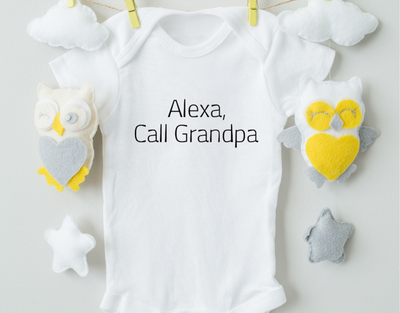 Alexa, Call Grandpa Cotton Baby Bodysuit Amber Amymone