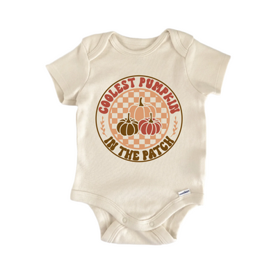 Coolest Pumpkin In the Patch Fall -  Baby Boy Girl Clothes Bodysuit Teal Clytemnestra