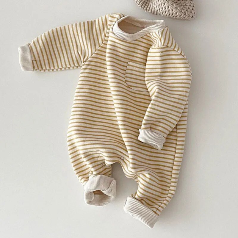 2023 Spring New Baby Striped Romper Boys Girls Simple Striped Casual AliExpress