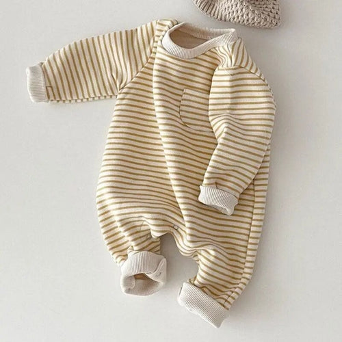 2023 Spring New Baby Striped Romper Boys Girls Simple Striped Casual AliExpress