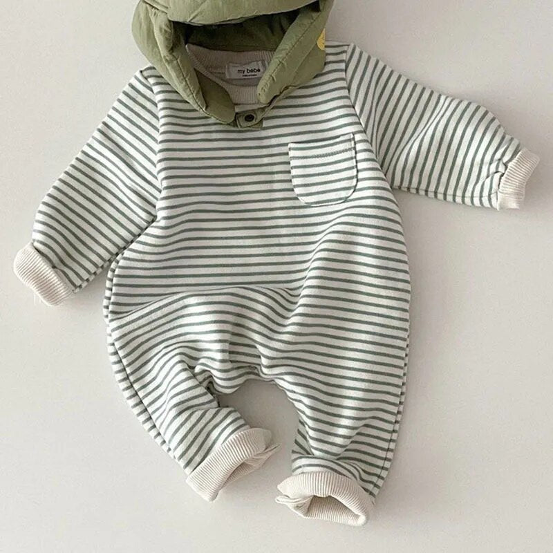 2023 Spring New Baby Striped Romper Boys Girls Simple Striped Casual AliExpress