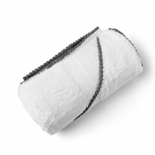 BAMBOO COTTON POM POM HOODED TOWEL Ivory Meleager