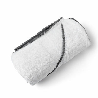 BAMBOO COTTON POM POM HOODED TOWEL Ivory Meleager