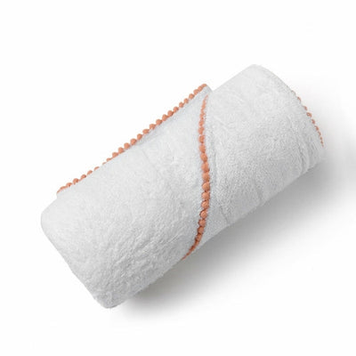BAMBOO COTTON POM POM HOODED TOWEL Ivory Meleager