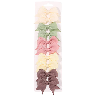 10Pcs/Set Handmade Kids Bows Hair Clips