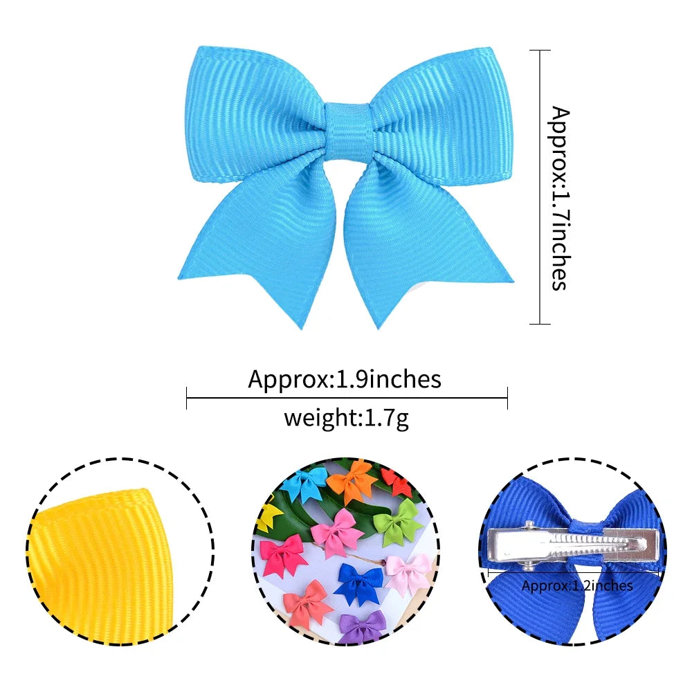 10Pcs/Set Handmade Kids Bows Hair Clips