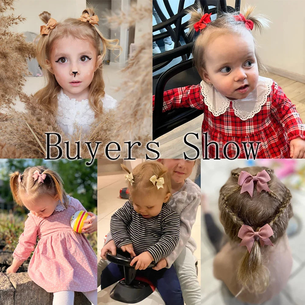 10Pcs/Set Handmade Kids Bows Hair Clips