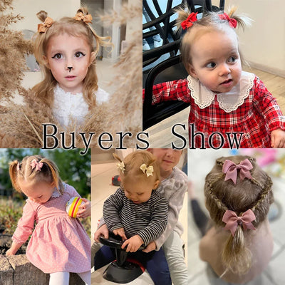 10Pcs/Set Handmade Kids Bows Hair Clips