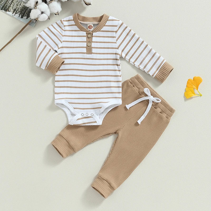 Newborn Baby Boys Girl Fall Winter Clothes Ribbed Knitted Long Sleeve AliExpress