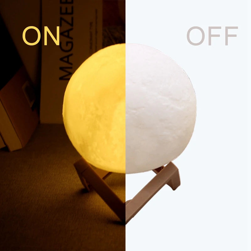 LED Night Light 3d Printing Moonlight 8 cm Bedroom Decoration AliExpress