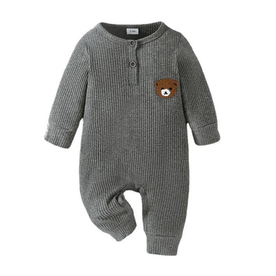 Newborn Baby Clothes 0 to 18 Months Cartoon Bear Tiny Button Onesies AliExpress