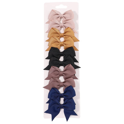 10Pcs/Set Handmade Kids Bows Hair Clips