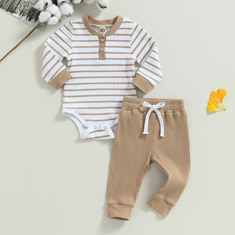 Newborn Baby Boys Girl Fall Winter Clothes Ribbed Knitted Long Sleeve AliExpress
