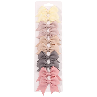 10Pcs/Set Handmade Kids Bows Hair Clips