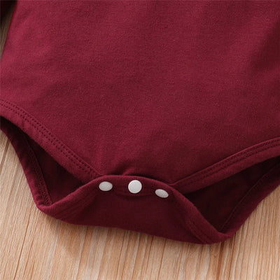 0-18Months Baby Girl Clothes Set Red Color Long Sleevs Bodysuit + AliExpress