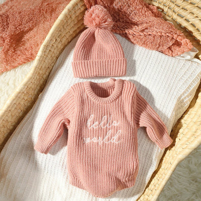 Ylsteed Hello World Knitting Newborn Photography Romper with Matching AliExpress