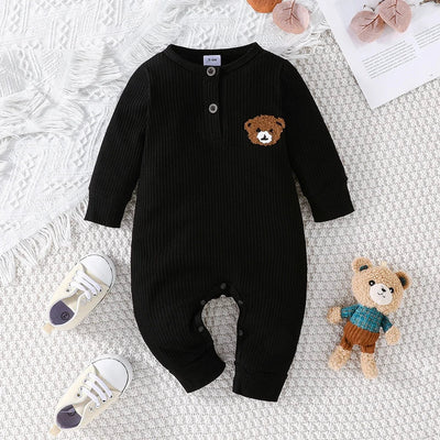 Newborn Baby Clothes 0 to 18 Months Cartoon Bear Tiny Button Onesies AliExpress