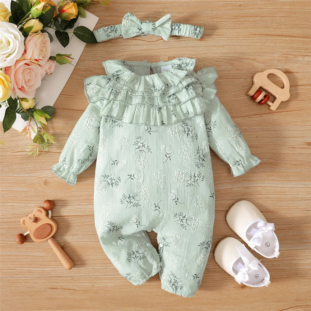 Newborn Baby Girl Spring and Autumn Bodysuit Floral Print Long Sleeve AliExpress