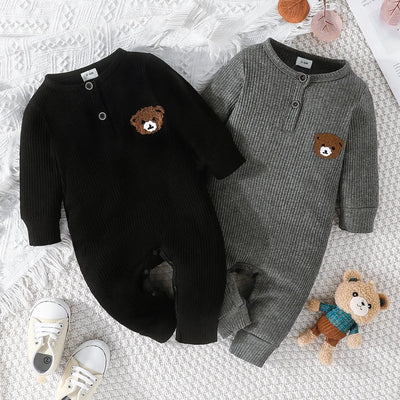 Newborn Baby Clothes 0 to 18 Months Cartoon Bear Tiny Button Onesies AliExpress