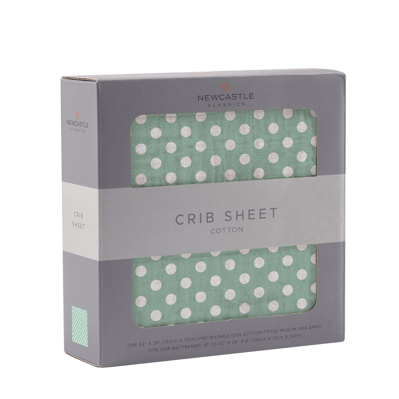 Jade Polka Dot Cotton Muslin Crib Sheet Lavender Charlie