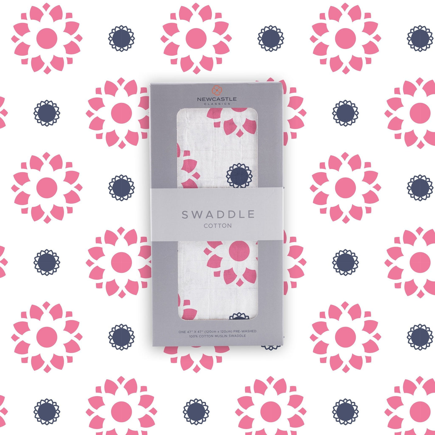 Primrose Indigo Cotton Muslin Swaddle Lavender Charlie