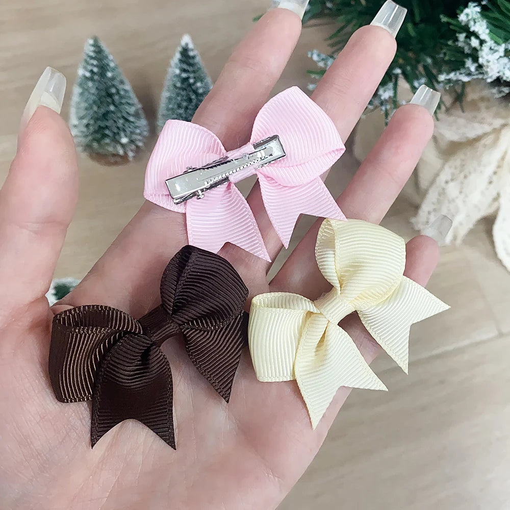 10Pcs/Set Handmade Kids Bows Hair Clips