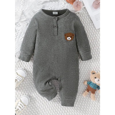 Newborn Baby Clothes 0 to 18 Months Cartoon Bear Tiny Button Onesies AliExpress