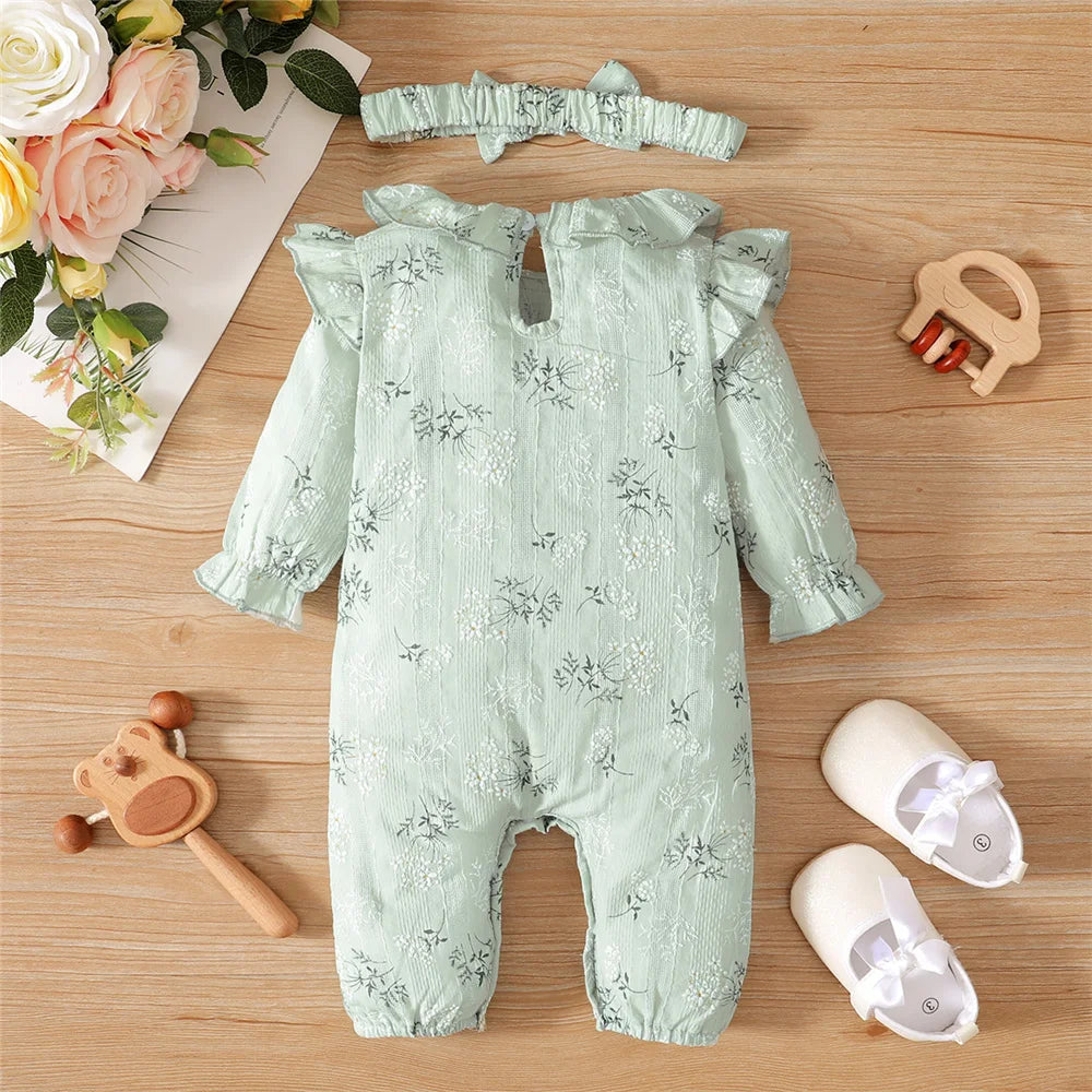 Newborn Baby Girl Spring and Autumn Bodysuit Floral Print Long Sleeve AliExpress
