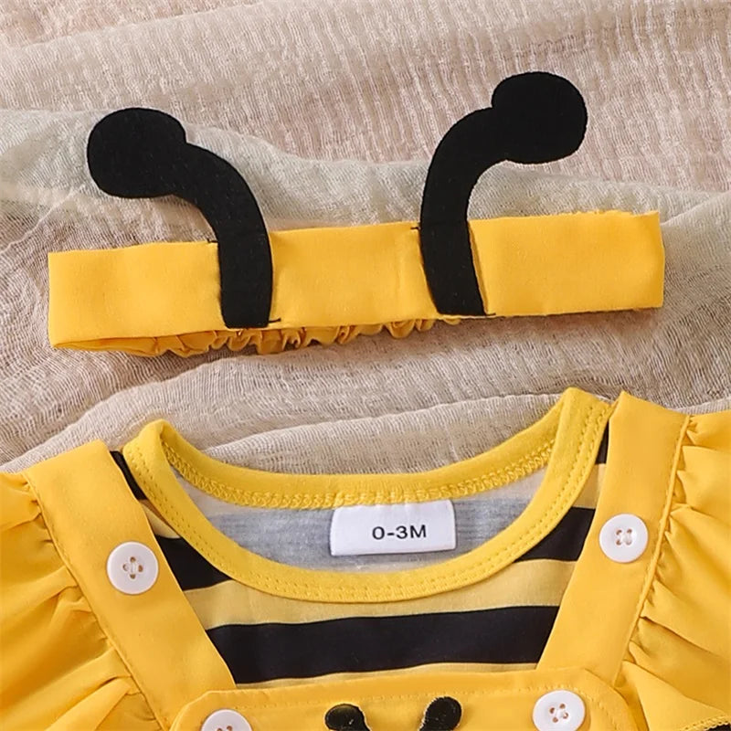 Newborn Baby Girl Halloween Outfit Long Flying Sleeve Romper Bee AliExpress
