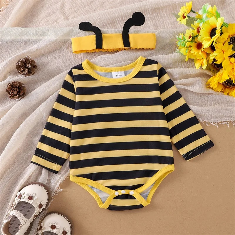 Newborn Baby Girl Halloween Outfit Long Flying Sleeve Romper Bee AliExpress