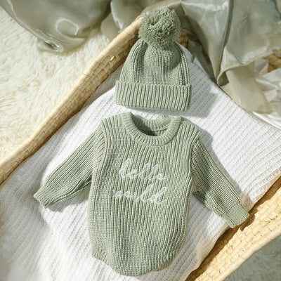 Ylsteed Hello World Knitting Newborn Photography Romper with Matching AliExpress