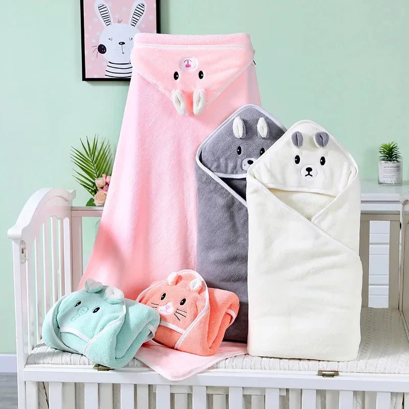 Newborn Hooded Soft Towel Blanket