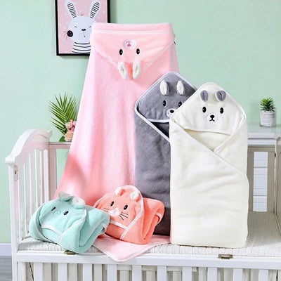 Newborn Hooded Soft Towel Blanket