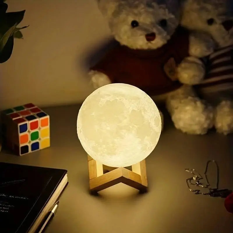 LED Night Light 3d Printing Moonlight 8 cm Bedroom Decoration AliExpress