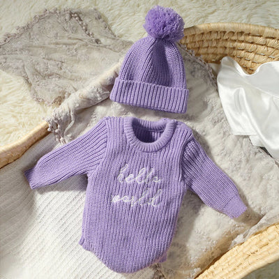Ylsteed Hello World Knitting Newborn Photography Romper with Matching AliExpress