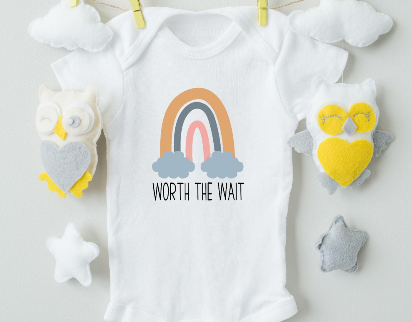 Worth The Wait Cotton Baby Bodysuit Amber Amymone