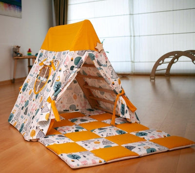 Climbing Triangle with Tent Cover, Mat, Ramp Red Oceanus