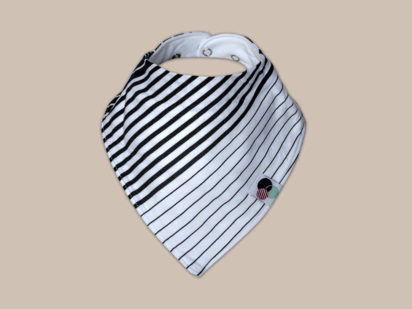 BLACK + WHITE STRIPED | Premium Plus Baby Bandana Bib (organic cotton) Violet Nyx