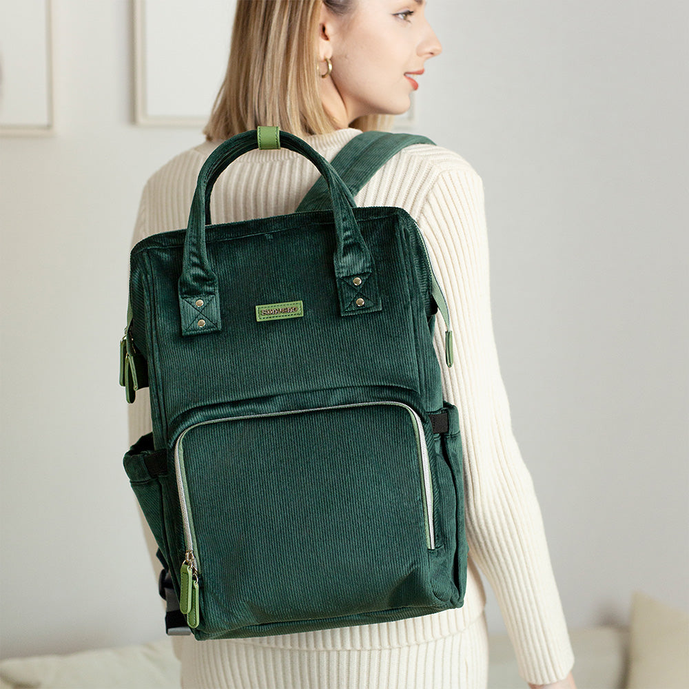Corduroy Diaper Backpack Maroon Chronos