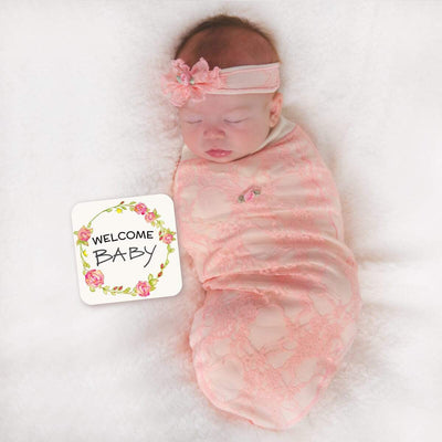 Pink Lace Cocoon Swaddle and Headband Plum Millie