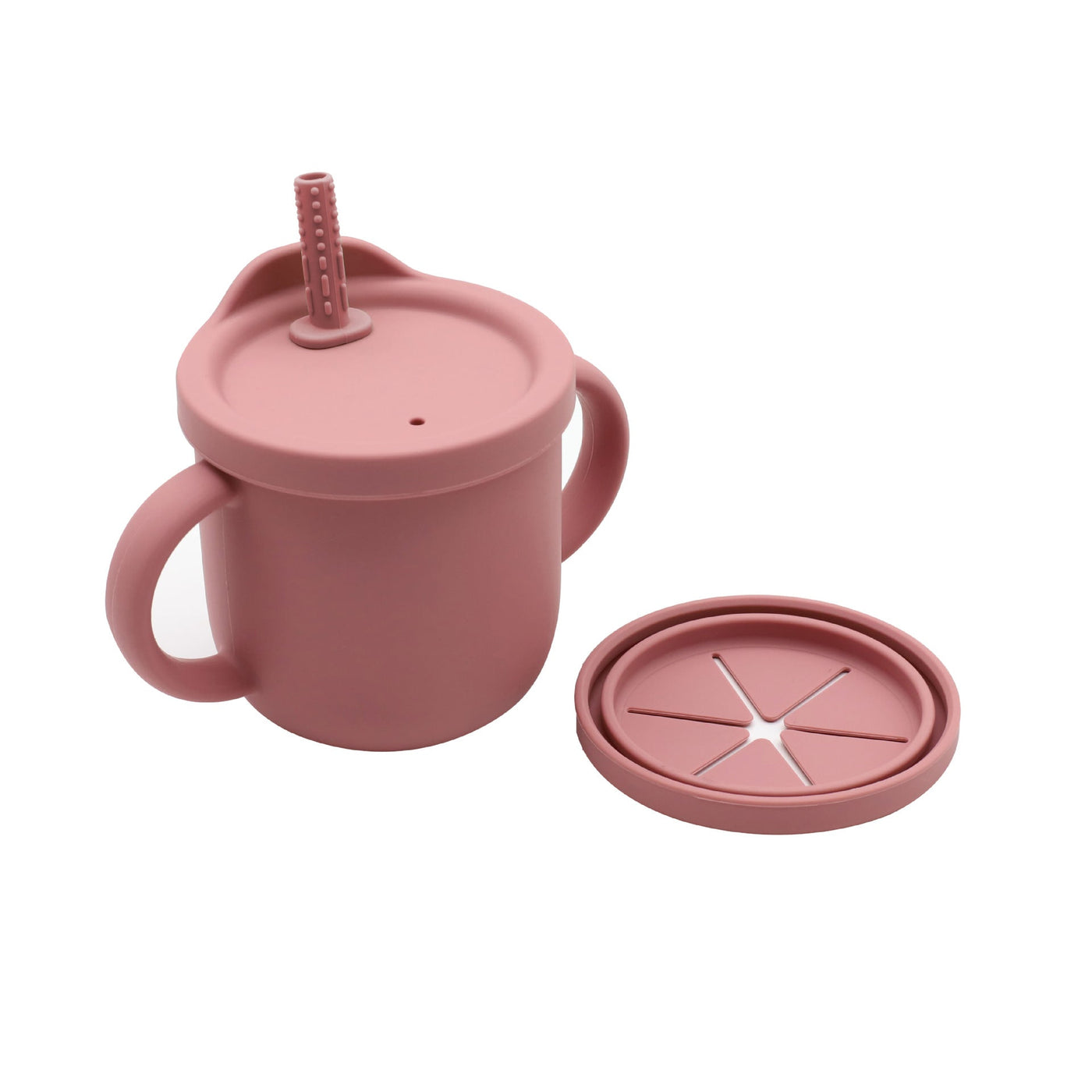 Baby Anti-Drop And Anti-Spill Binaural Learning Drinking Cup silicone Chocolate Lily