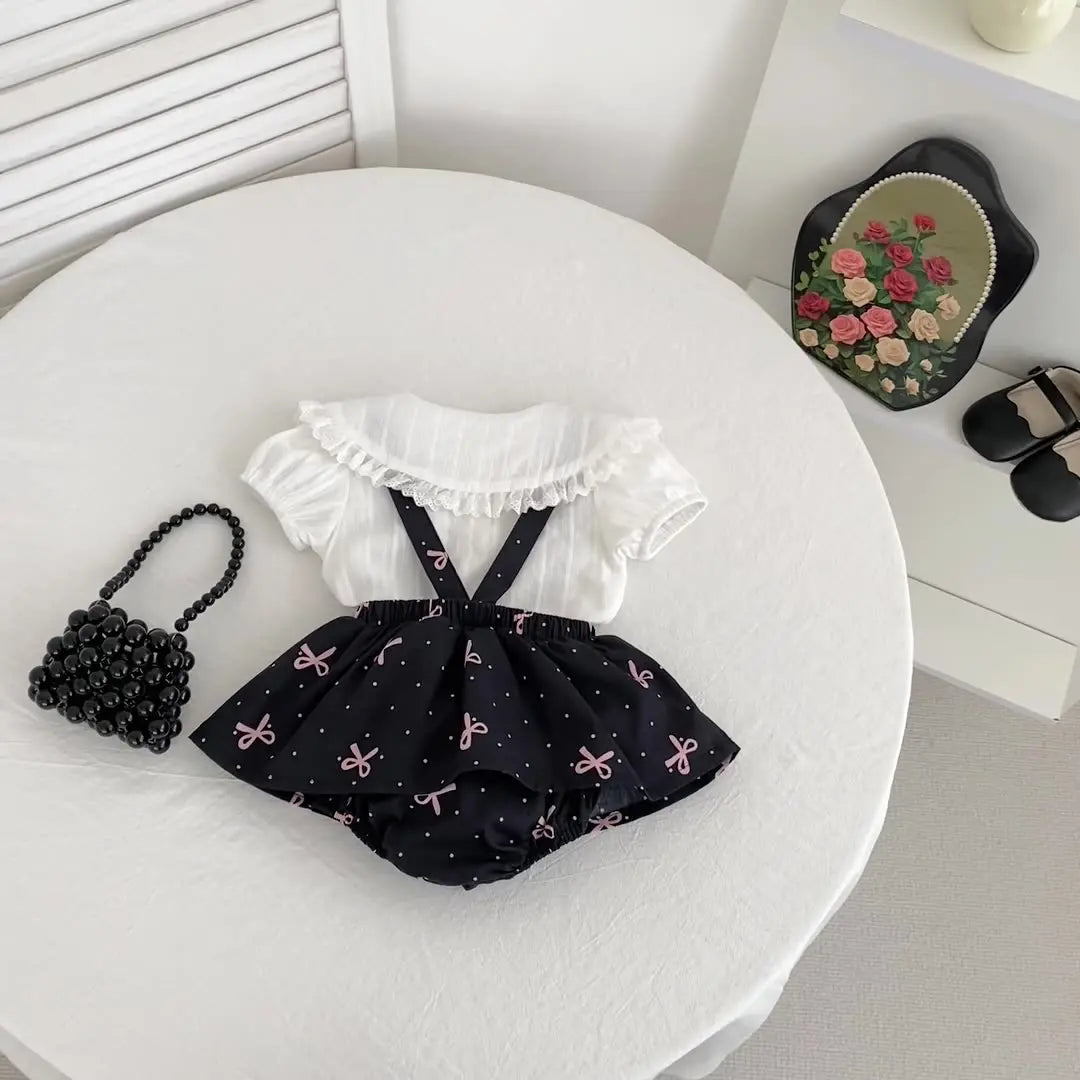 Summer Hot Selling Baby Kids Girls Sleeveless Dots Pattern Strap Chocolate Lily