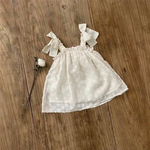 Summer Hot Selling Baby Kids Girls Sleeveless Flowers Jacquard Pattern Chocolate Lily