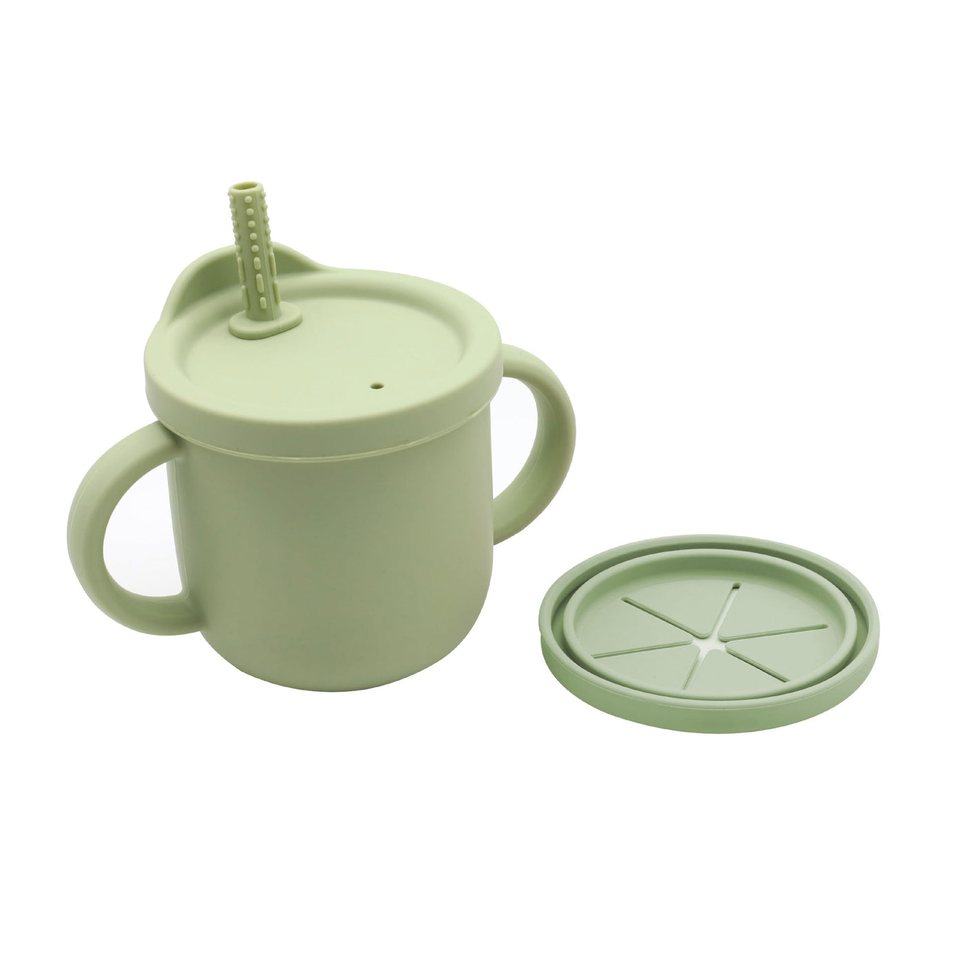 Baby Anti-Drop And Anti-Spill Binaural Learning Drinking Cup silicone Chocolate Lily