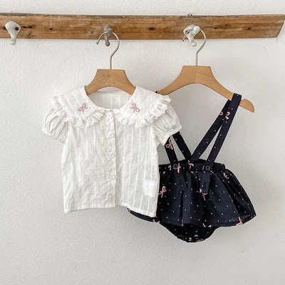 Summer Hot Selling Baby Kids Girls Sleeveless Dots Pattern Strap Chocolate Lily