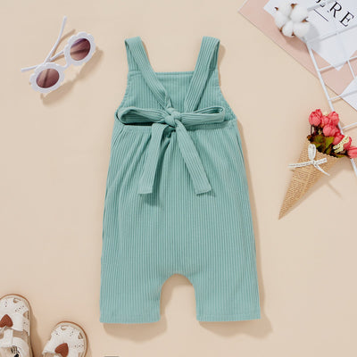 Baby Ribbed Knitted Graphic Rainbow Embroidered Pattern Sleeveless Chocolate Lily